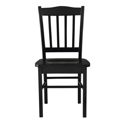 Nova 18 Inch Dining Side Chair Set of 2, Slatted Backrests, Jet Black Wood