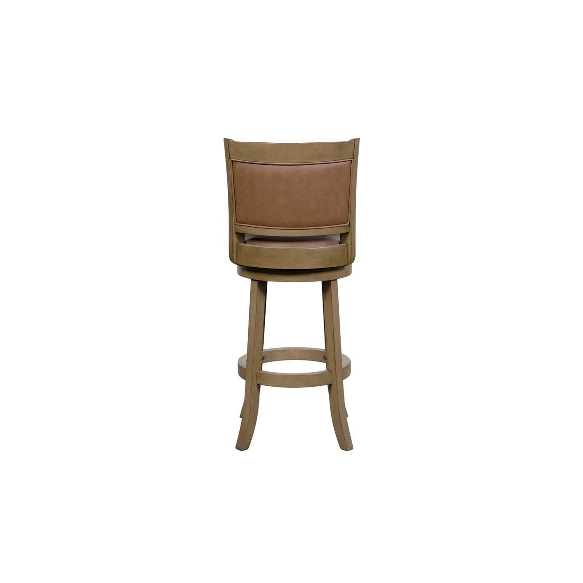 Haley 26 Inch Swivel Counter Height Chair Chestnut Brown Wood, Faux Leather