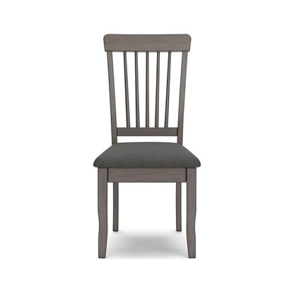 Ora 18 Inch Dining Side Chair, Set of 2, Modern Spindle Backrest, Gray