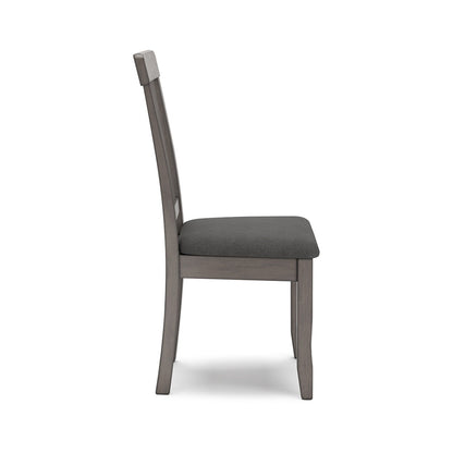 Ora 18 Inch Dining Side Chair, Set of 2, Modern Spindle Backrest, Gray
