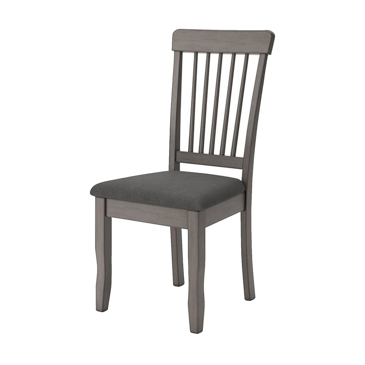 Ora 18 Inch Dining Side Chair, Set of 2, Modern Spindle Backrest, Gray