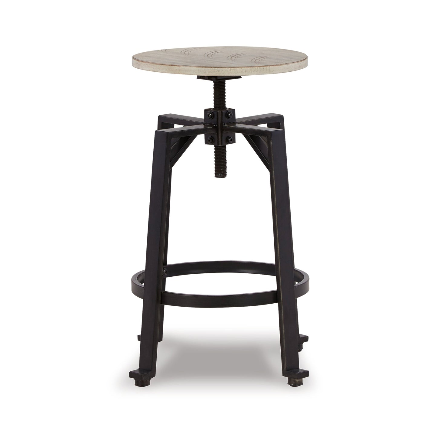 Xin 22-27 Inch Barstool, Set of 2, Adjustable Height, Light Brown, Black