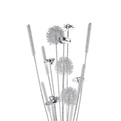 Bella 36 Inch Vase Accent Table Lamp, Filament Flowers LED Light, Chrome