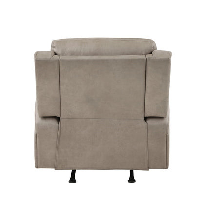 Patsy 38 Inch Manual Recliner Rocker Chair, Brown Microfiber, Tufted Back