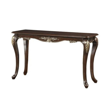 Croy 52 Inch Sofa Table, Classic Cabriole Legs, Cherry Brown