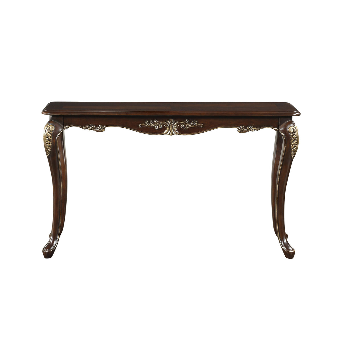 Croy 52 Inch Sofa Table, Classic Cabriole Legs, Cherry Brown
