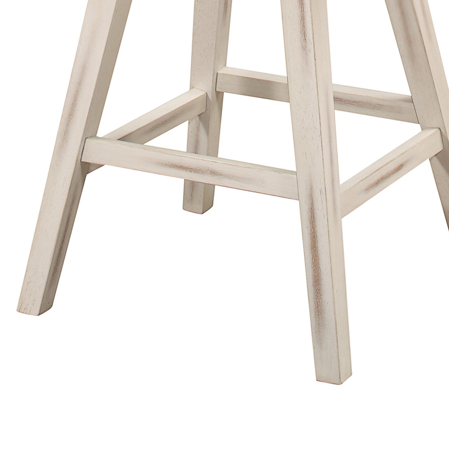 Ati 29 Inch Bar Height Stool Swivel Chairs Set of 2, Divided X Back, Gray, White