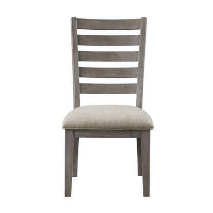 Trea 23 Inch Side Dining Chairs Set of 2, Ladder Back, Gray