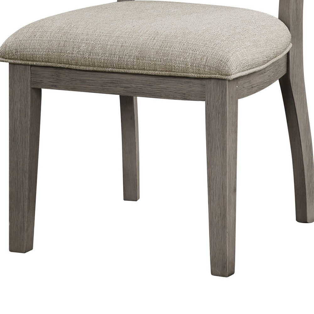 Trea 23 Inch Side Dining Chairs Set of 2, Ladder Back, Gray
