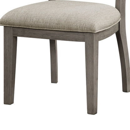 Trea 23 Inch Side Dining Chairs Set of 2, Ladder Back, Gray
