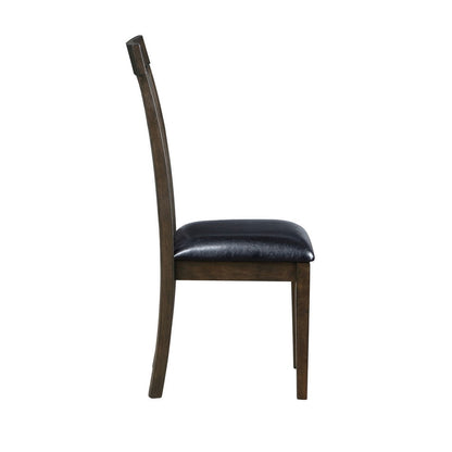 Kyn 18 Inch Side Dining Chair, Slatted Back, Padded Seat, Farmhouse Brown