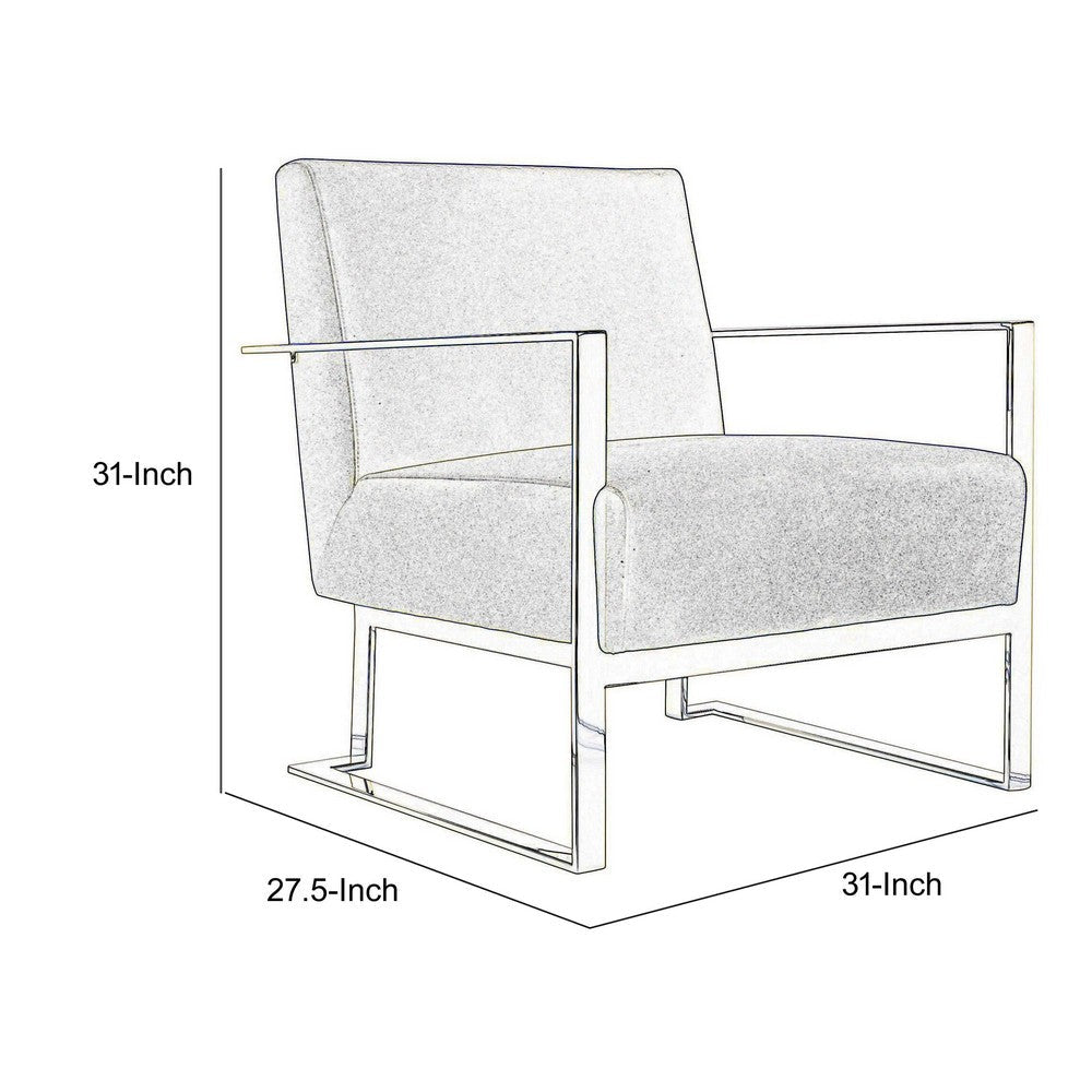 Boly 28 Inch Lounge Chair, Gray Velvet Upholstery, Gold Steel Frame