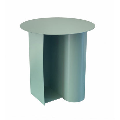 Rati 19 Inch Side End Table with Magazine Rack, Round Top, Green Finish