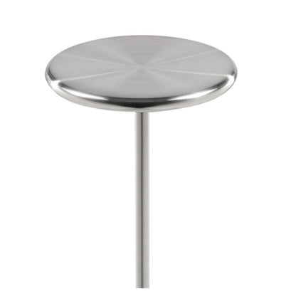 Mars 8" Side End Drink Table, Round, Cone Tapered Base, Silver