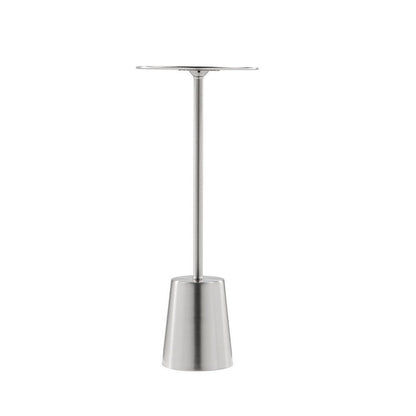 Mars 8 Inch Side End Drink Table, Round, Dome Tapered Base, Silver