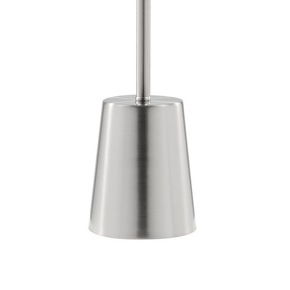 Mars 8 Inch Side End Drink Table, Round, Dome Tapered Base, Silver