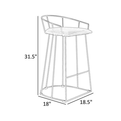 Cato 27 Inch Counter Stool, Black Faux Leather Set, Low Back, Metal Frame