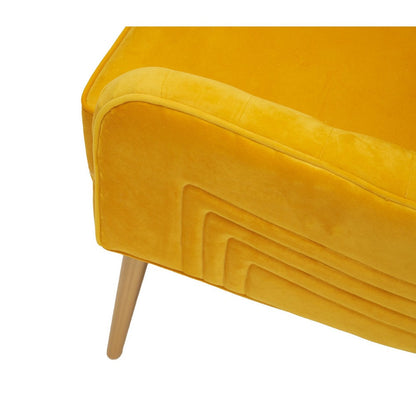 Elina 30 Inch Accent Chair, Cushioned Button Tufted Wingback, Orange Velvet