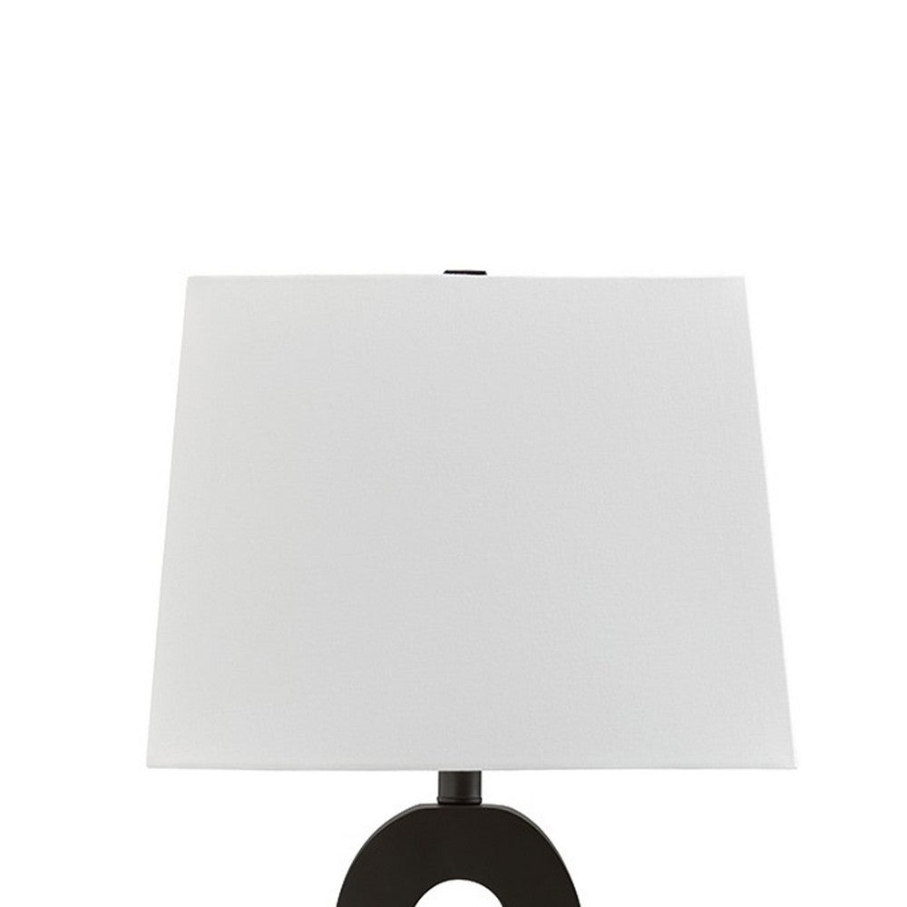 29 Inch Table Lamp Set of 2, Black Sculptural Solid Base, Empire Hardback