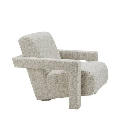 Cid Lily 28 Inch Accent Chair, Foam Cushioned Plush Beige Polyester Fabric