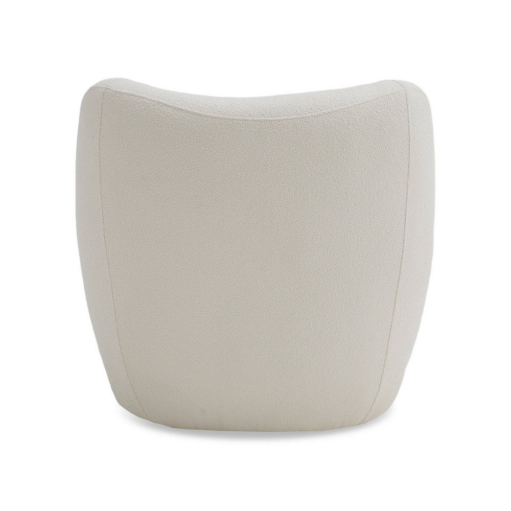 Reno Loy 31 Inch Accent Chair, White Polyester, Modern Round Legs