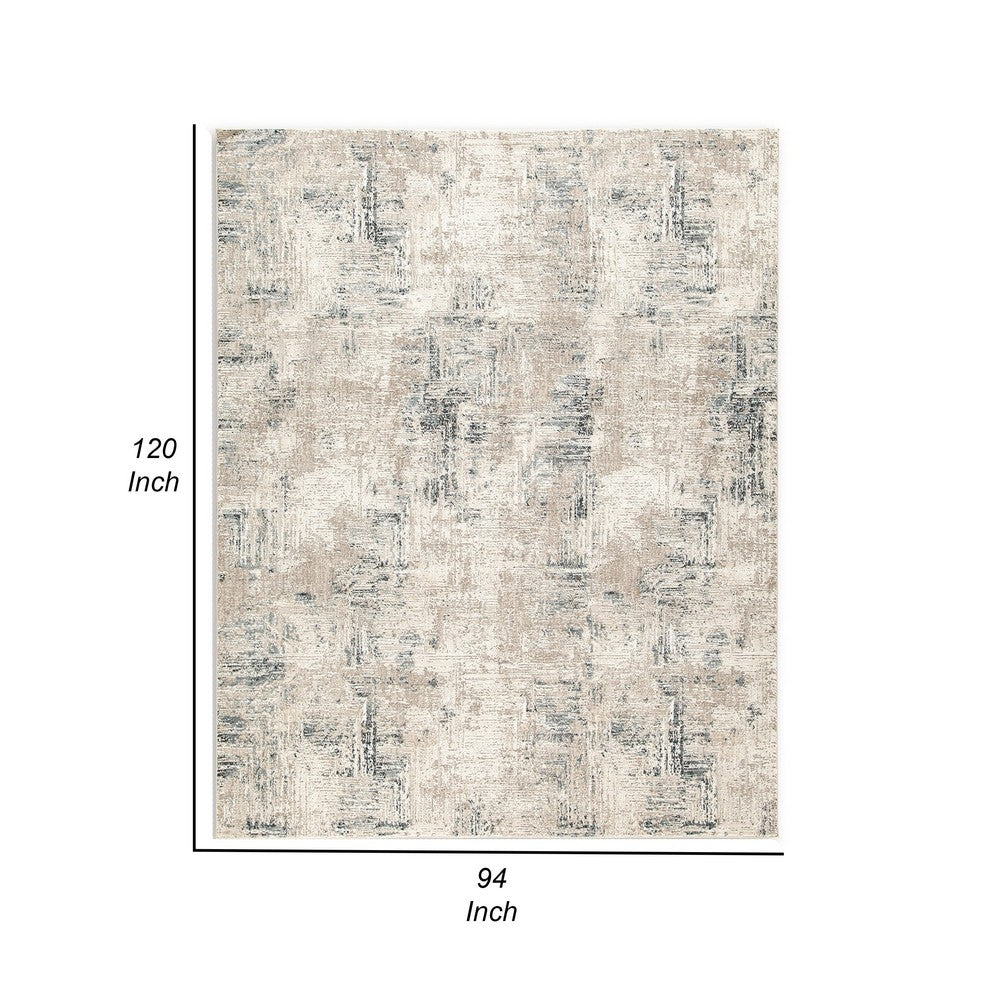 Toer 8 x 10 Large Area Rug, Abstract Impression Art, Machine Woven