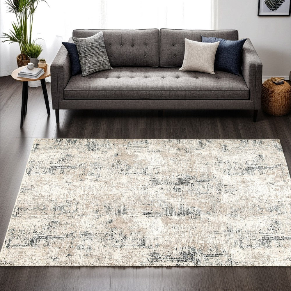 Toer 8 x 10 Large Area Rug, Abstract Impression Art, Machine Woven