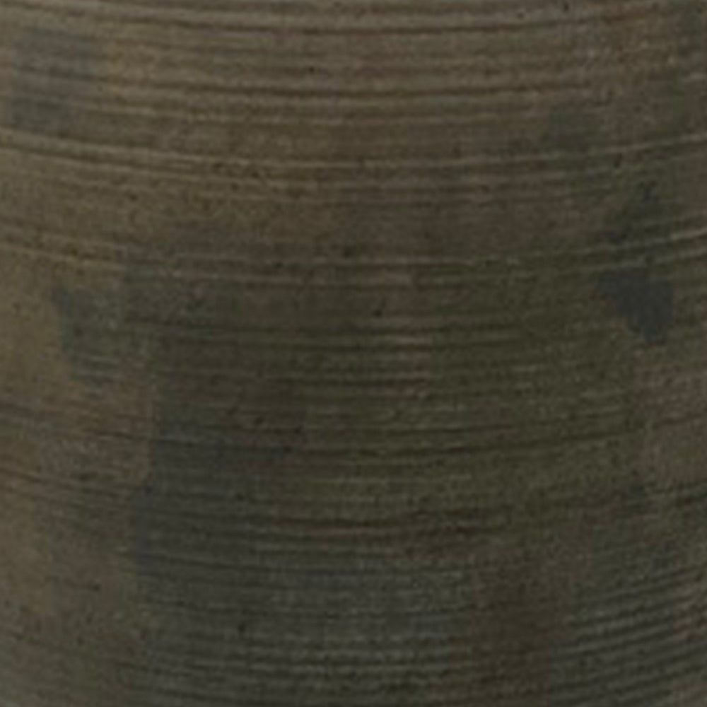 Leyn 15 Inch Antique Flower Vase, Urn Shaped Home Decor Piece, Gray Ceramic
