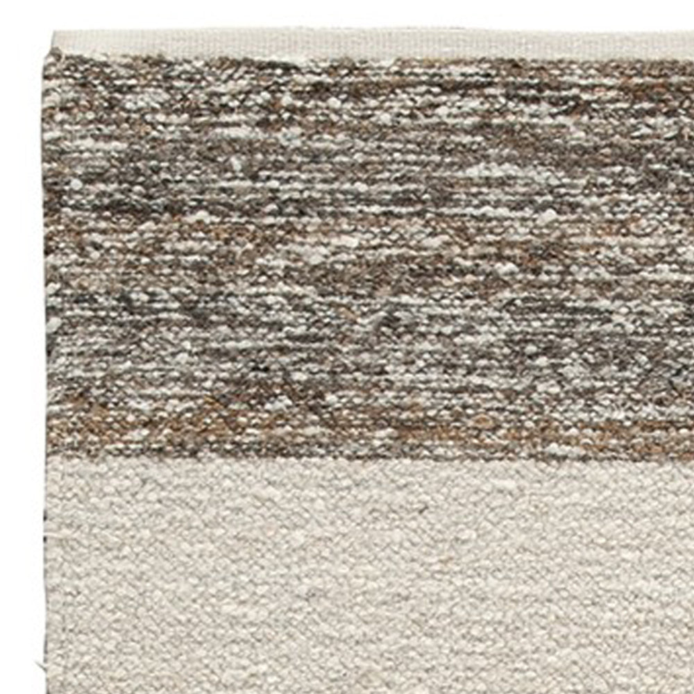 Rusy 5 x 7 Medium Area Rug, Handwoven Classic Stripes, Gray Polyester