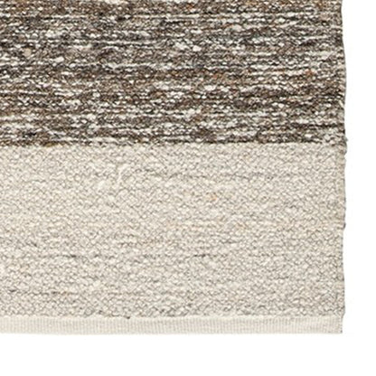 Rusy 5 x 7 Medium Area Rug, Handwoven Classic Stripes, Gray Polyester