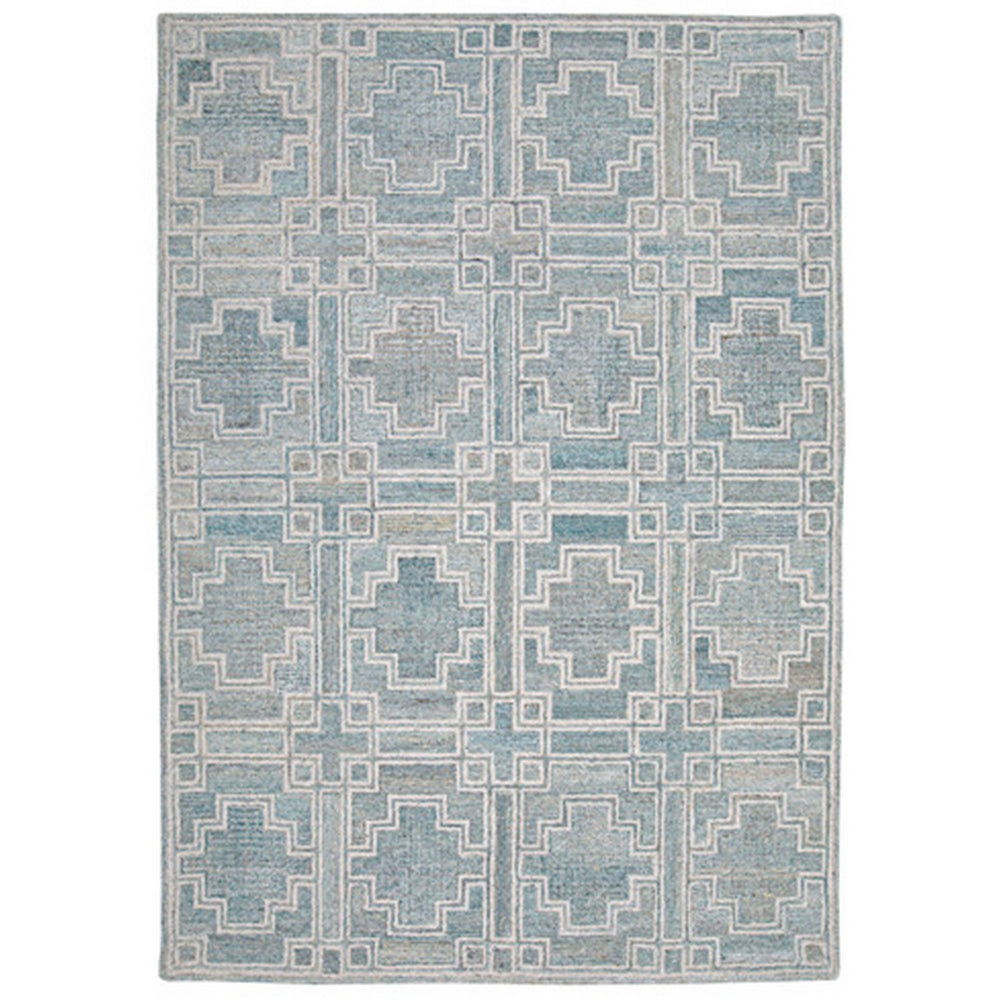 Lesy 5 x 7 Medium Area Rug, Hand Tufted Geometric Design, Gray