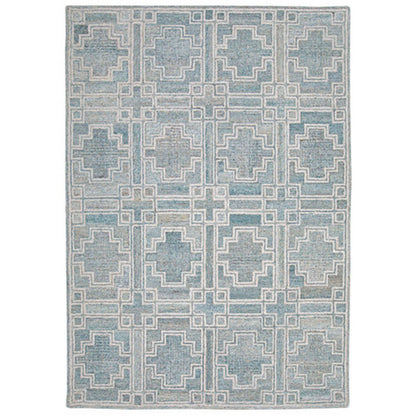 Lesy 5 x 7 Medium Area Rug, Hand Tufted Geometric Design, Gray