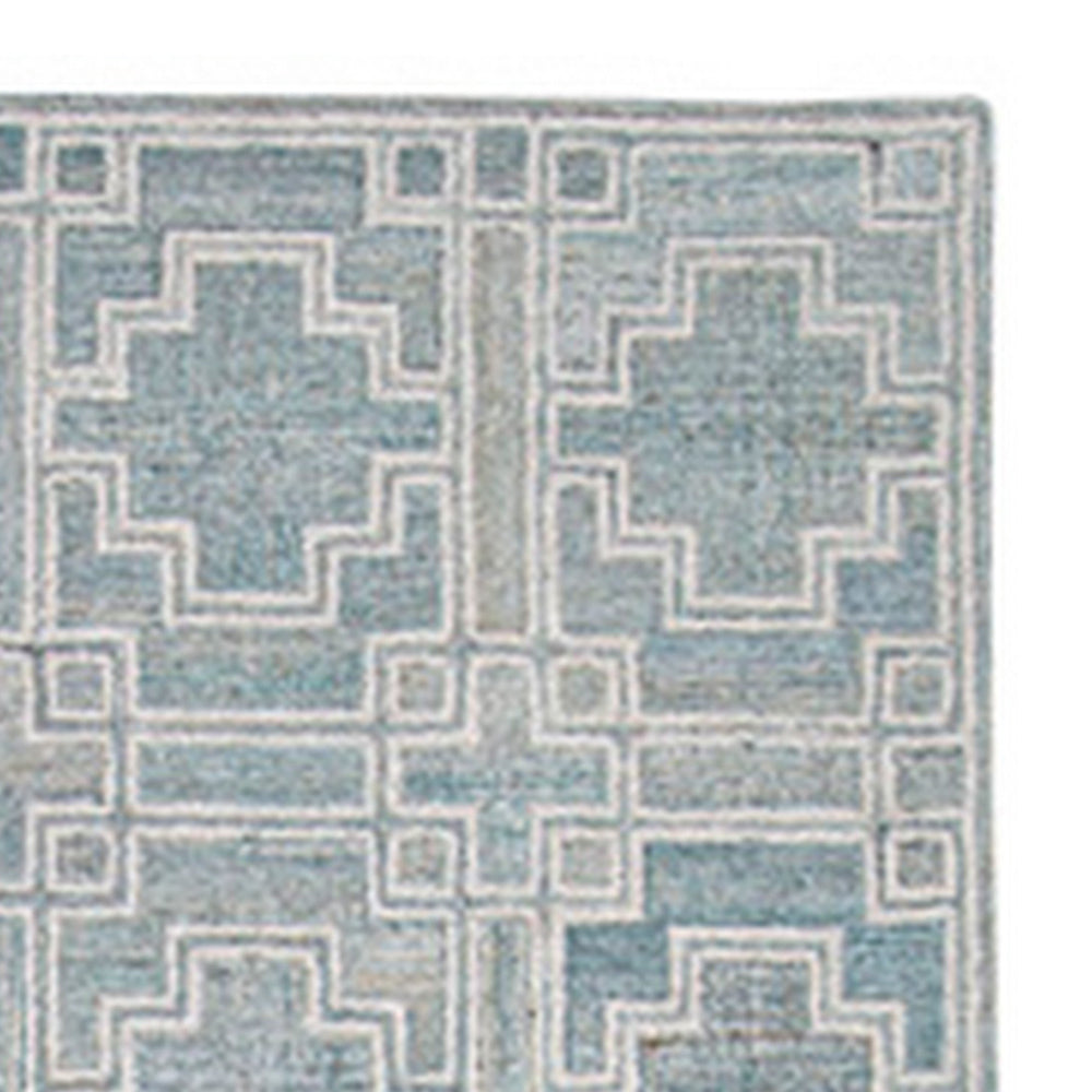 Lesy 5 x 7 Medium Area Rug, Hand Tufted Geometric Design, Gray