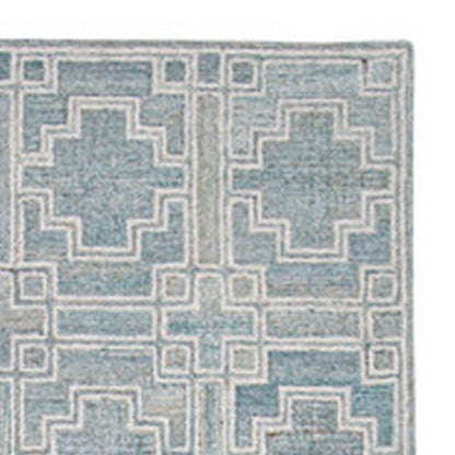 Lesy 5 x 7 Medium Area Rug, Hand Tufted Geometric Design, Gray