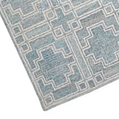 Lesy 5 x 7 Medium Area Rug, Hand Tufted Geometric Design, Gray