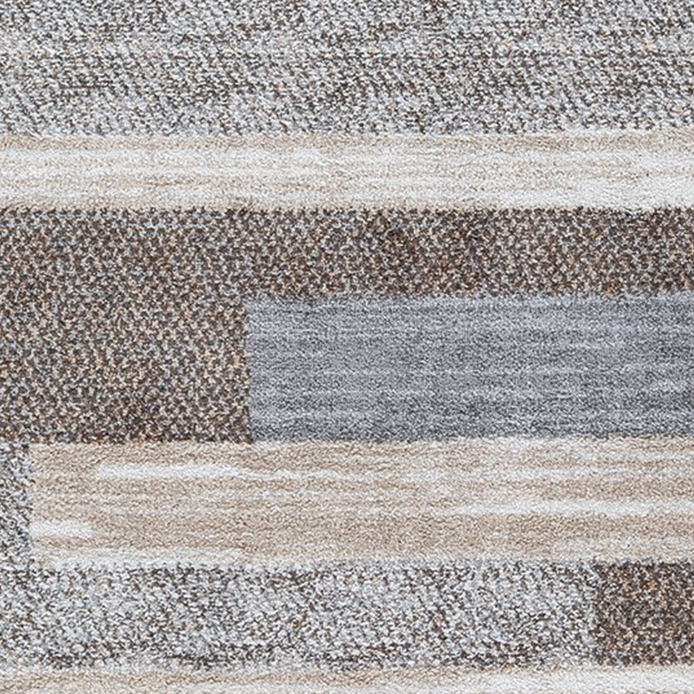 Beny 5 x 7 Medium Area Rug, Abstract Stripe Pattern, Gray, Brown
