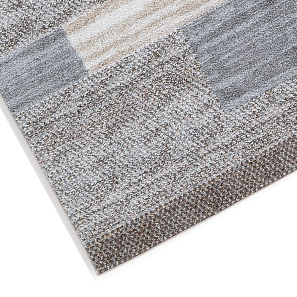 Beny 5 x 7 Medium Area Rug, Abstract Stripe Pattern, Gray, Brown