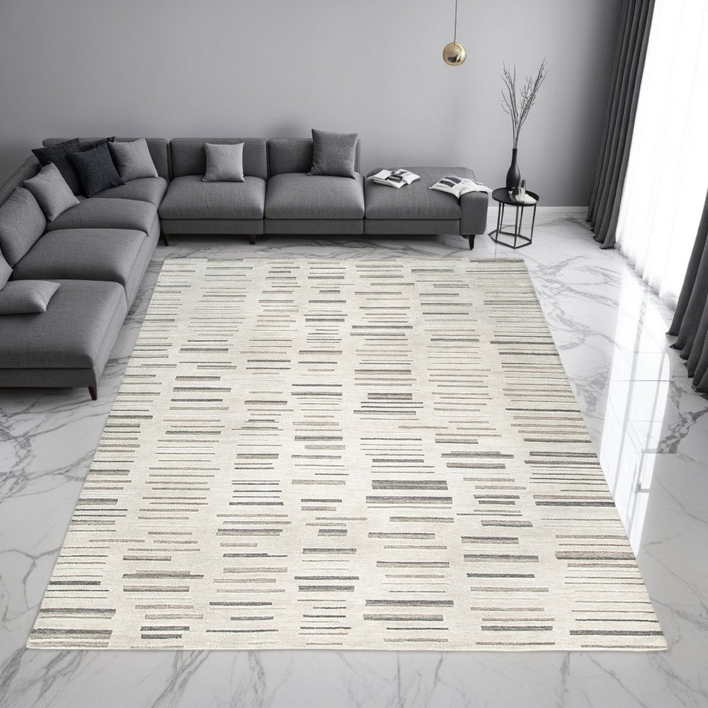Meaw 8 x 10 Large Area Rug, Abstract Stripe Design