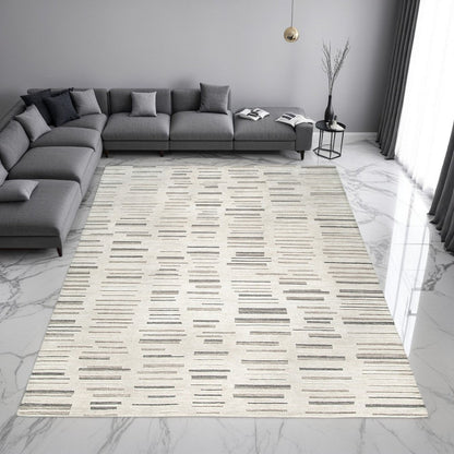 Meaw 8 x 10 Large Area Rug, Abstract Stripe Design
