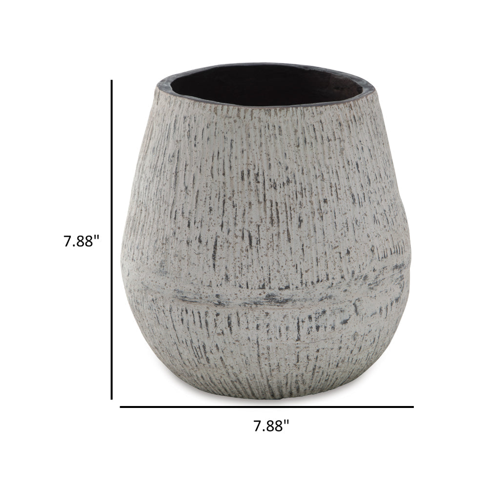 Mony 10 Inch Tabletop Decorative Flower Vase, Home Accessory, White Brown