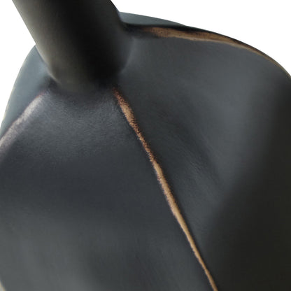 Troy 16 Inch Flower Vase, Home Decor Accessory Piece, Black Polyresin