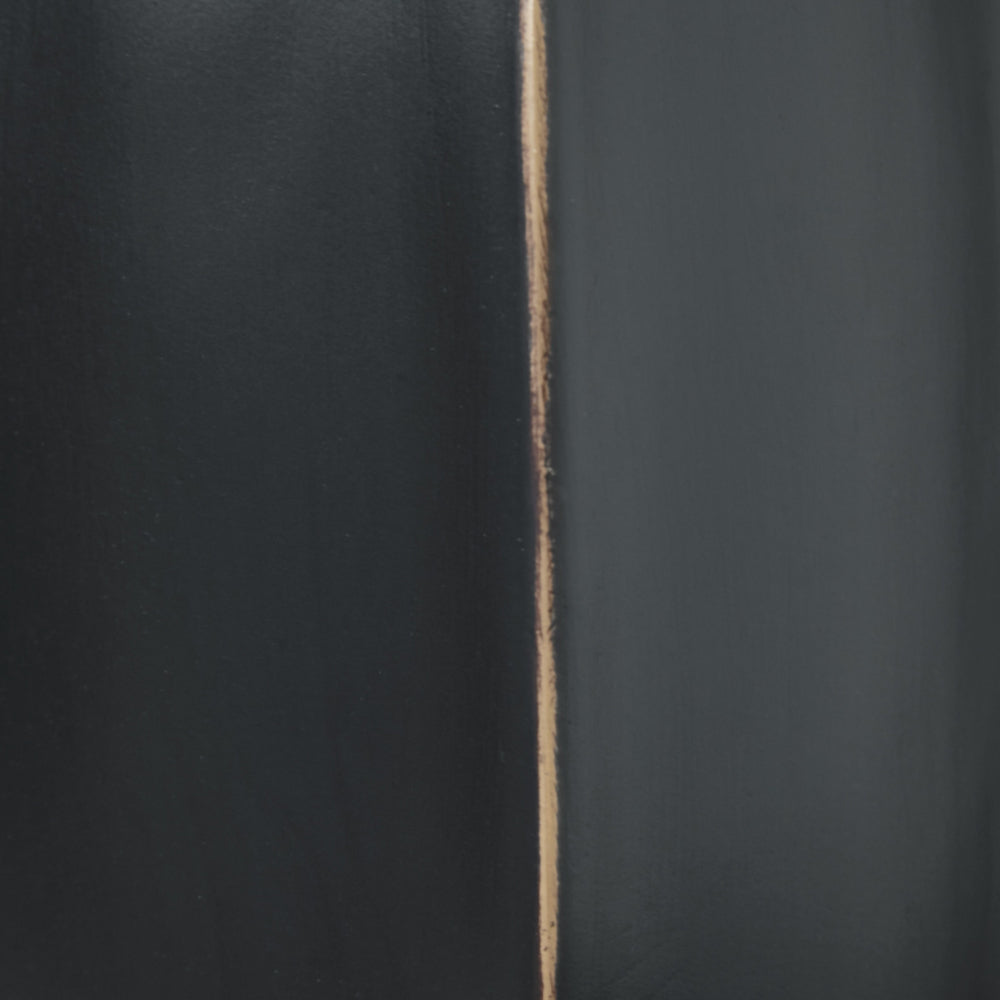 Troy 9 Inch Flower Vase, Home Decor Accessory Piece, Black Polyresin