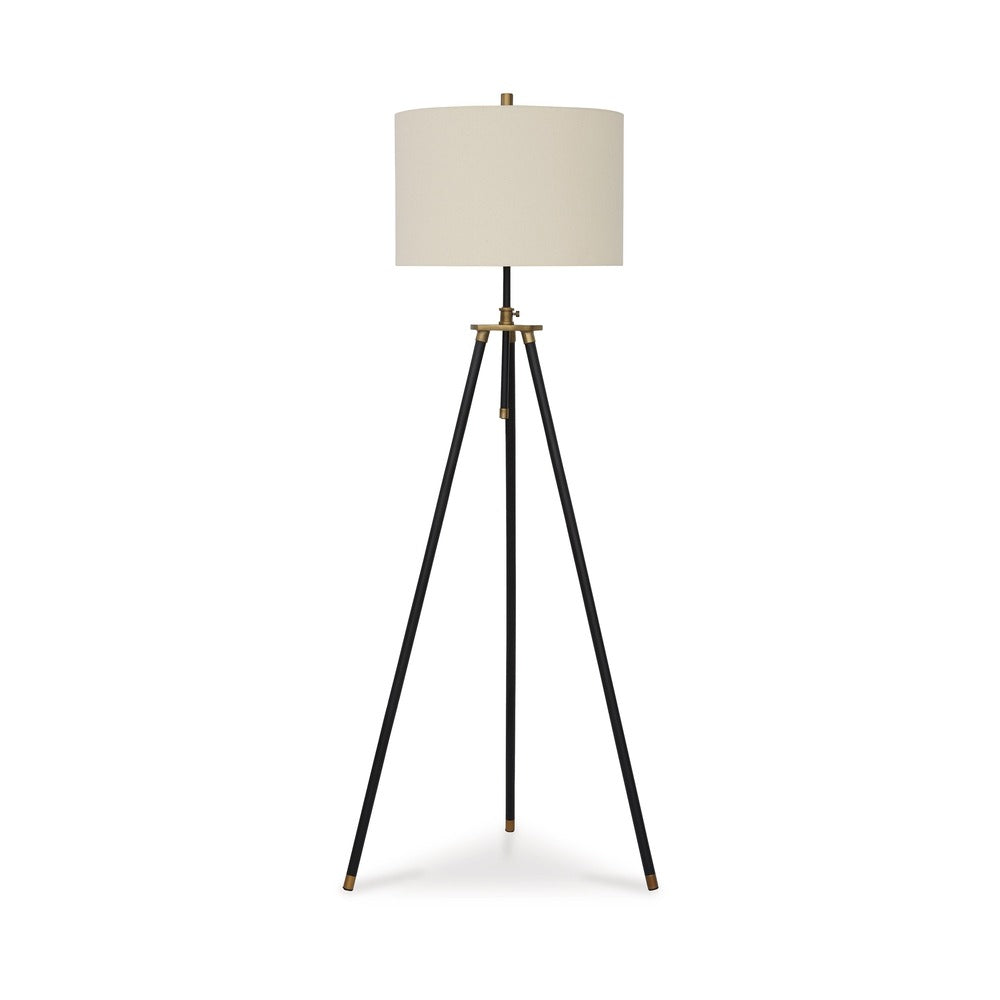 Egan 71 Inch Floor Lamp, White Drum Shade and Classic Tripod Metal Base