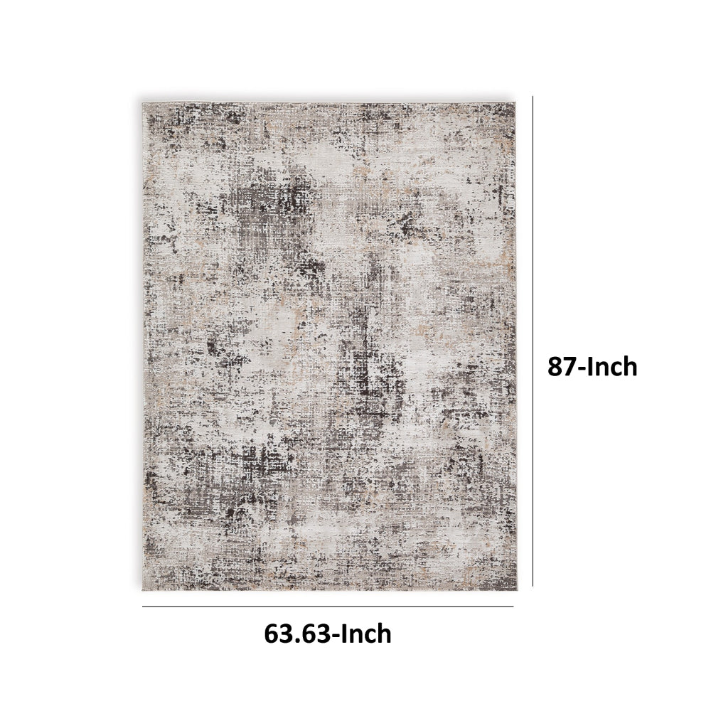 Elanor 5 x 7 Area Rug, Modern Abstract Design, Gray Polyester