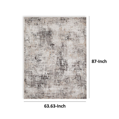 Elanor 5 x 7 Area Rug, Modern Abstract Design, Gray Polyester