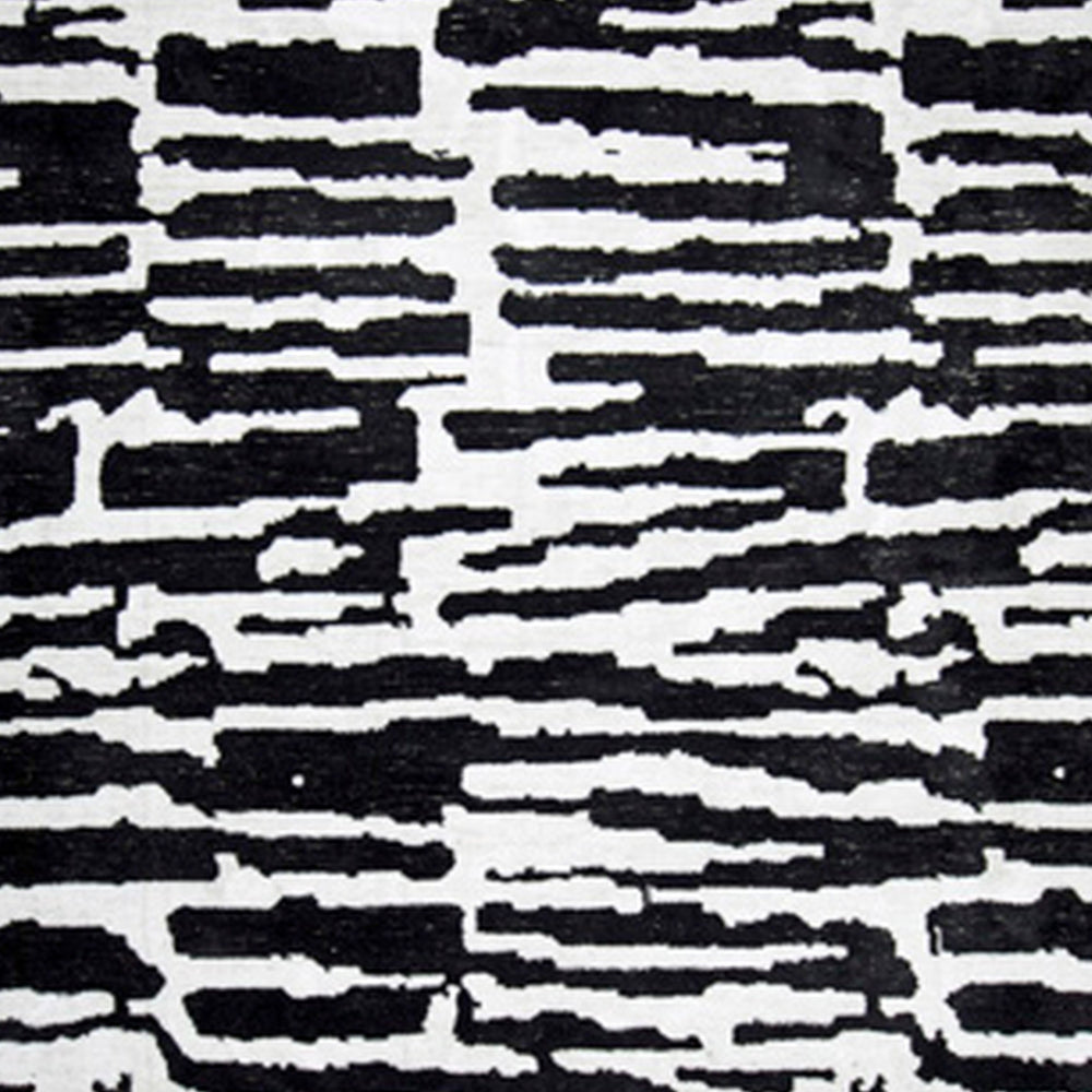 Shawn 5 x 7 Area Rug, Black White Abstract Pattern Polyester