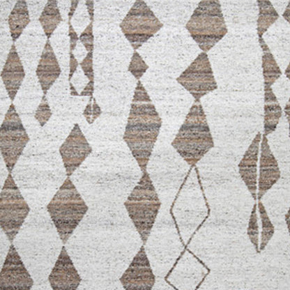 Betty 5 x 7 Area Rug, Geometric Pattern, Beige Brown Polyester, Cotton