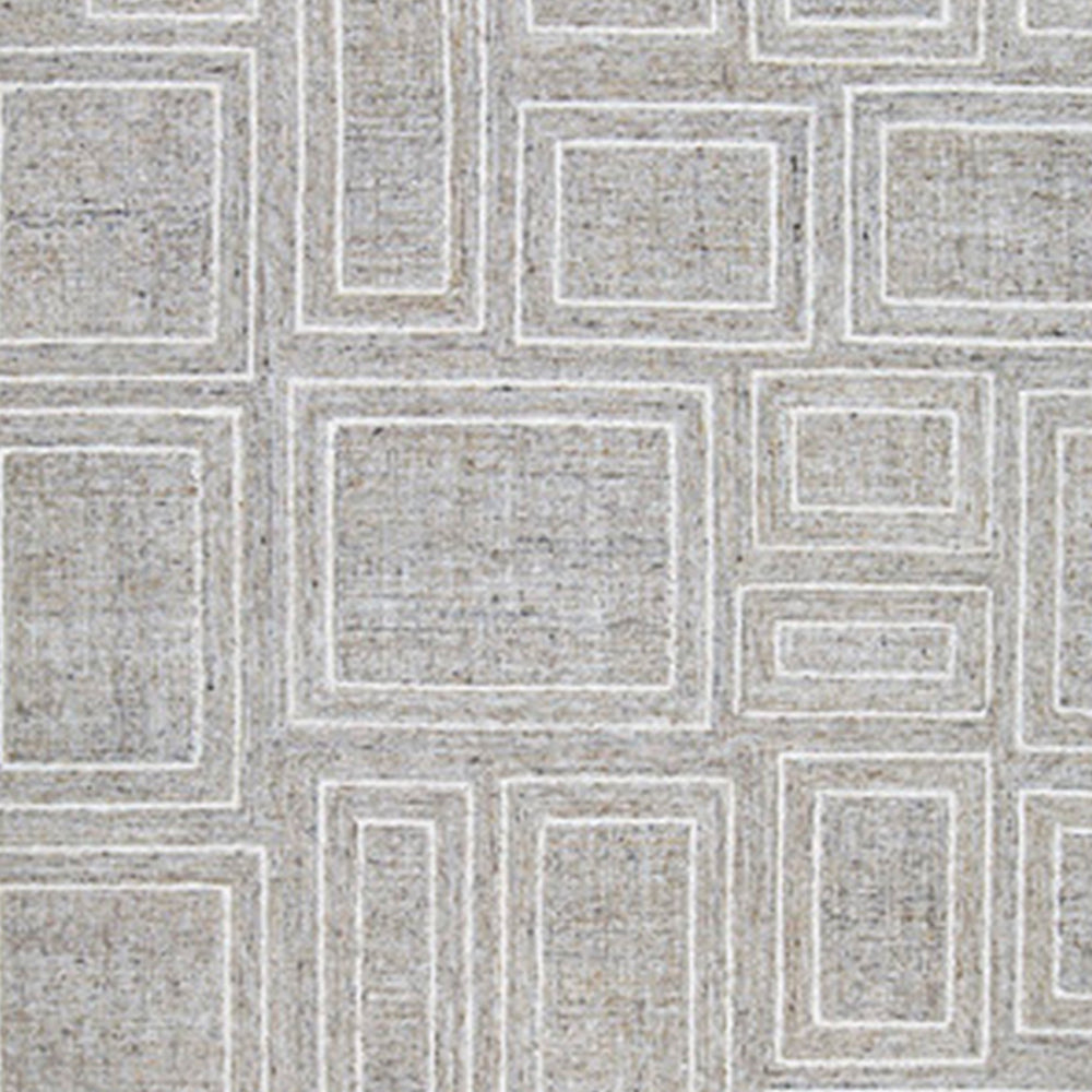 Bora 5 x 7 Area Rug, Geometric Pattern, Polyester Gray White Wool