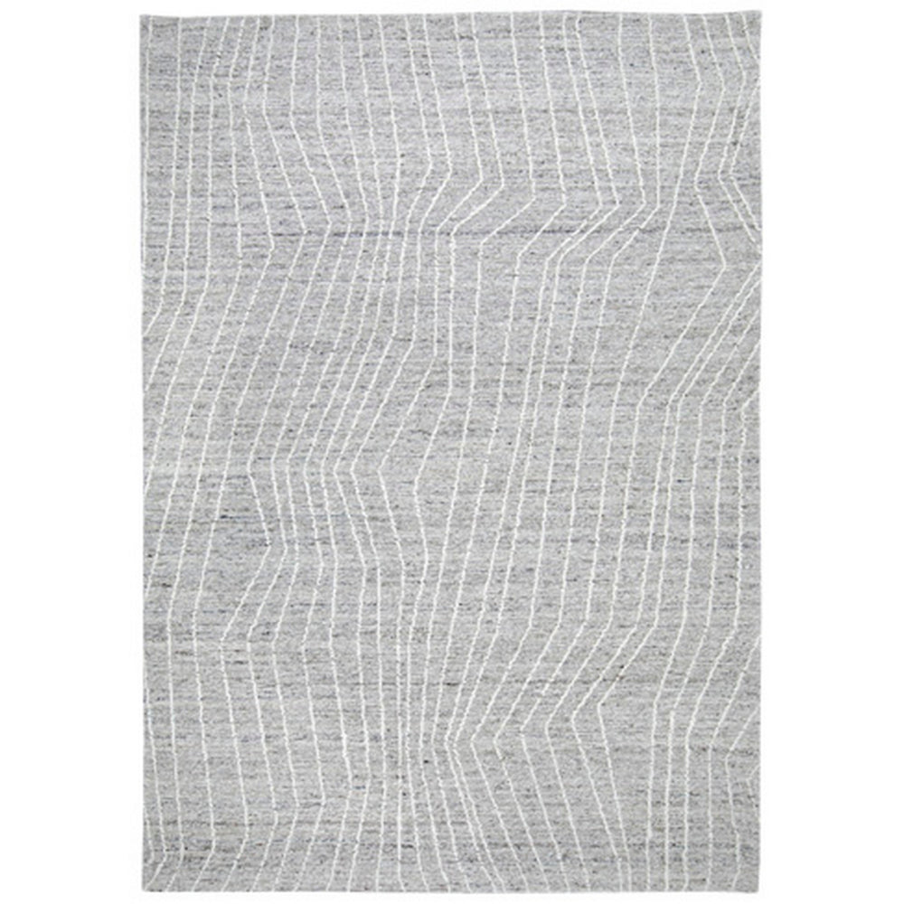 Monty 5 x 7 Area Rug, Abstract Pattern, Gray, Ivory Polyester