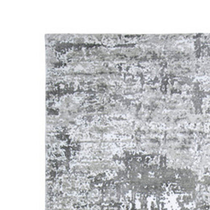 Monty 5 x 7 Area Rug, Abstract Pattern, Gray, Ivory Polyester